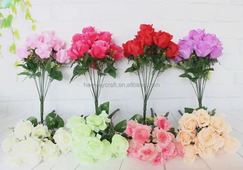 Plastic Rose Flower Bouquet Artificial Decoration Plastic Rose Flower Bouquet Artificial Decoration