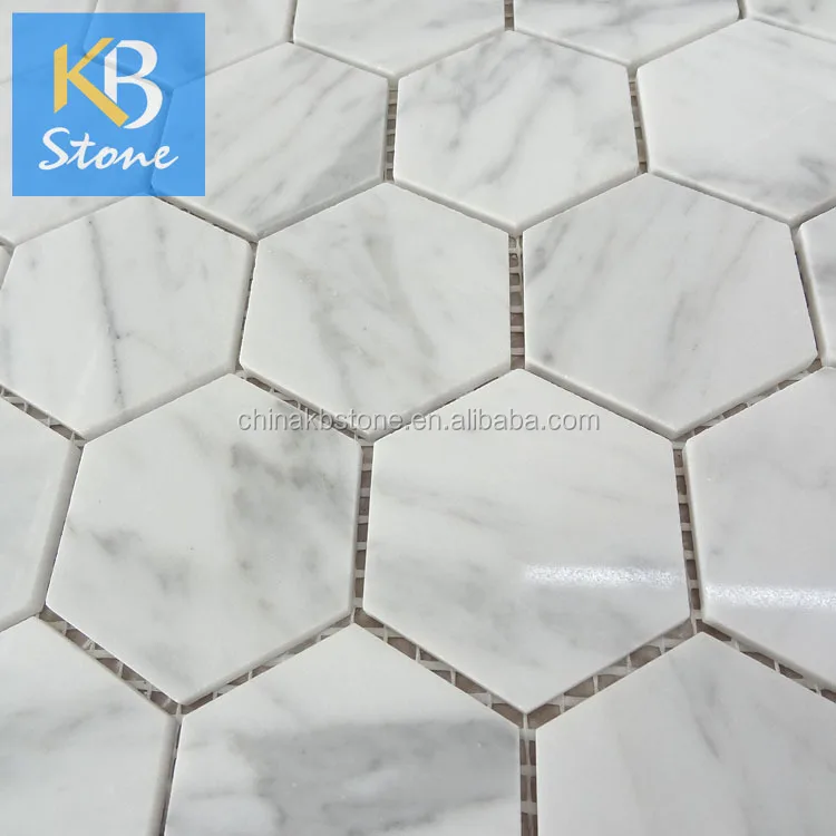 Carrara Italienischen Carrera-marmor Sechseck Mosaikfliese 2 Zoll