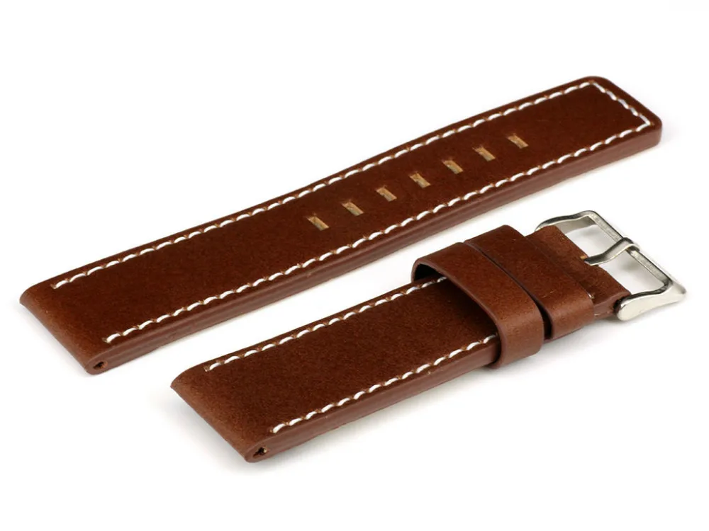 18/20/22mm Waterproof Men Watch Straps Bands Genuine Leather Watch