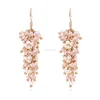 Cluster stackable botryoidal crystal and pearls earring