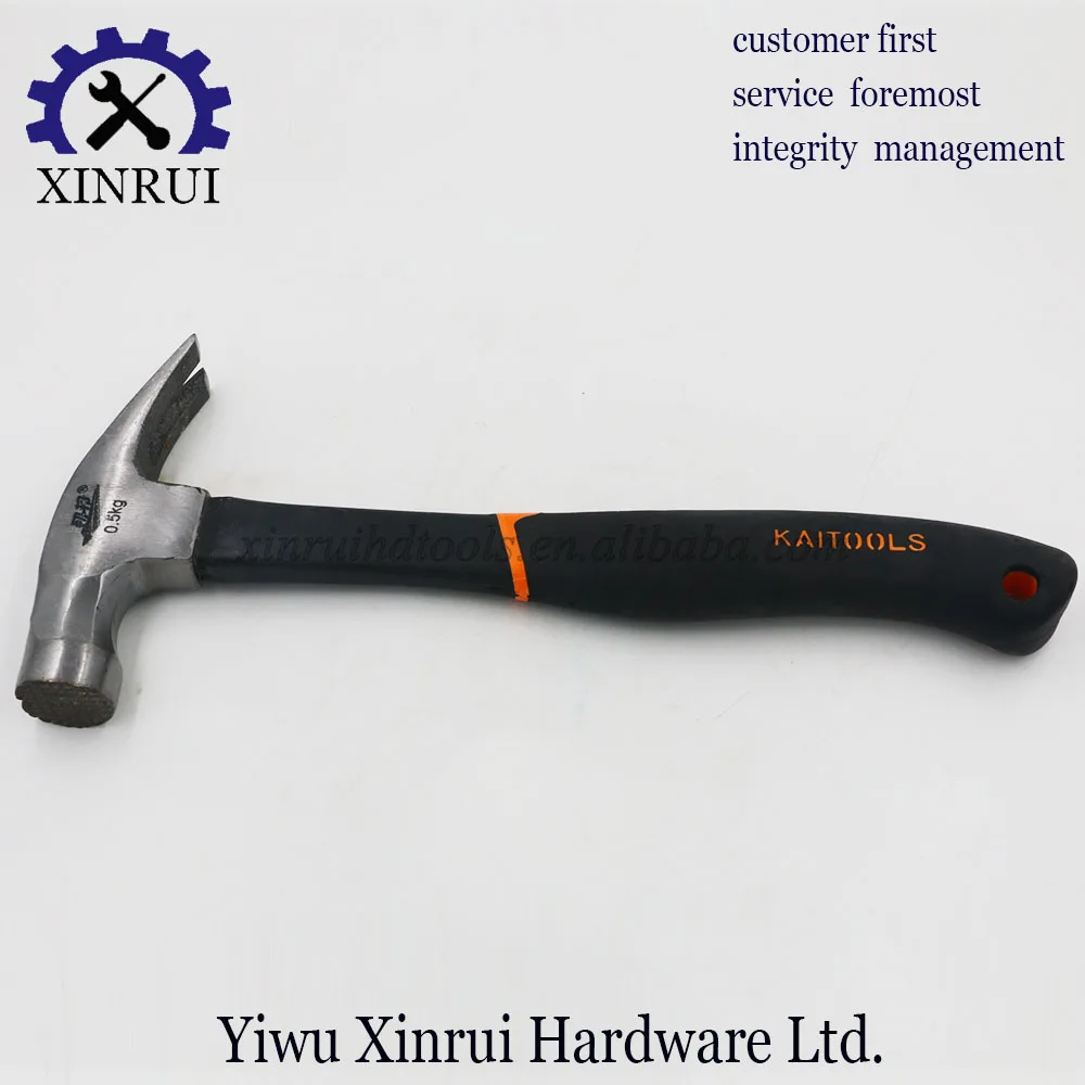 Multifunction Durable Claw Hammer with Black Rubber Handle