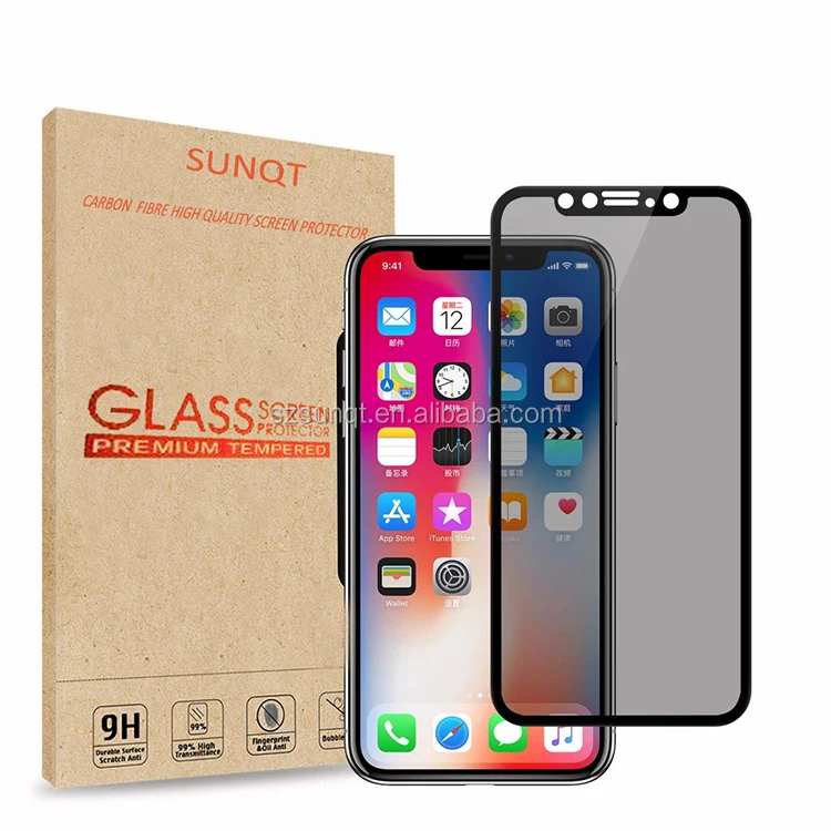 9 H Anti Peek Anti Spy Carbon Fiber Glass Screen Protector For 8plus ...