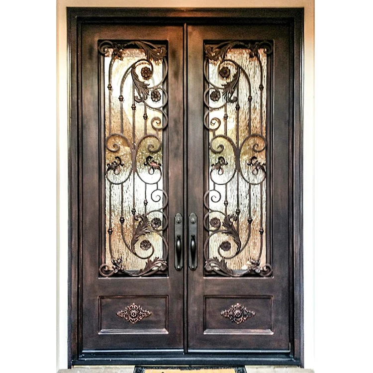 Simple Designs Square Top Double Entry Wrought Iron Patio Doors Buy