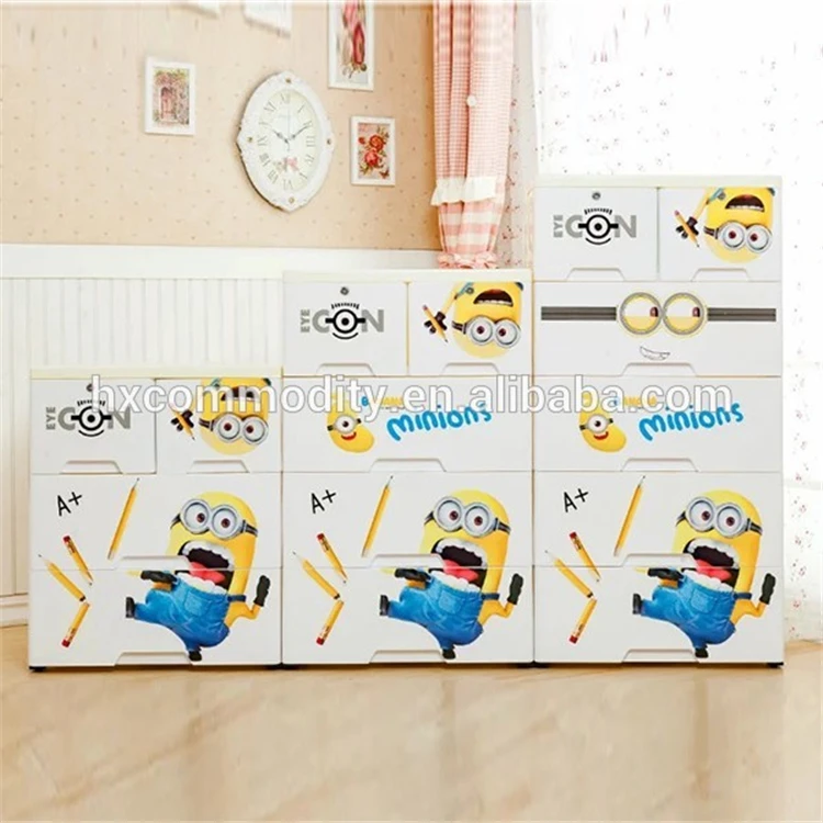 cute cartoon design plastic drawer cabinet