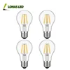 China Led Manufacturer 220v dc led lamp A60 Vintage Edison Light Bulb 2w 4w 6w 8w 2700k E27 Globe Led Filament Bulb