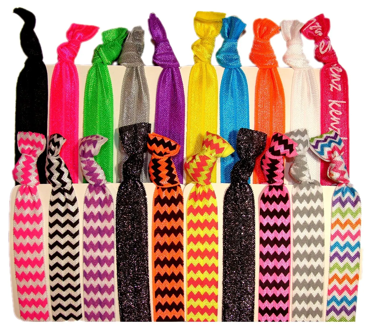 20 Pack No Crease Ouchless Elastic Styling Hair Ties Black Ponytail Holders