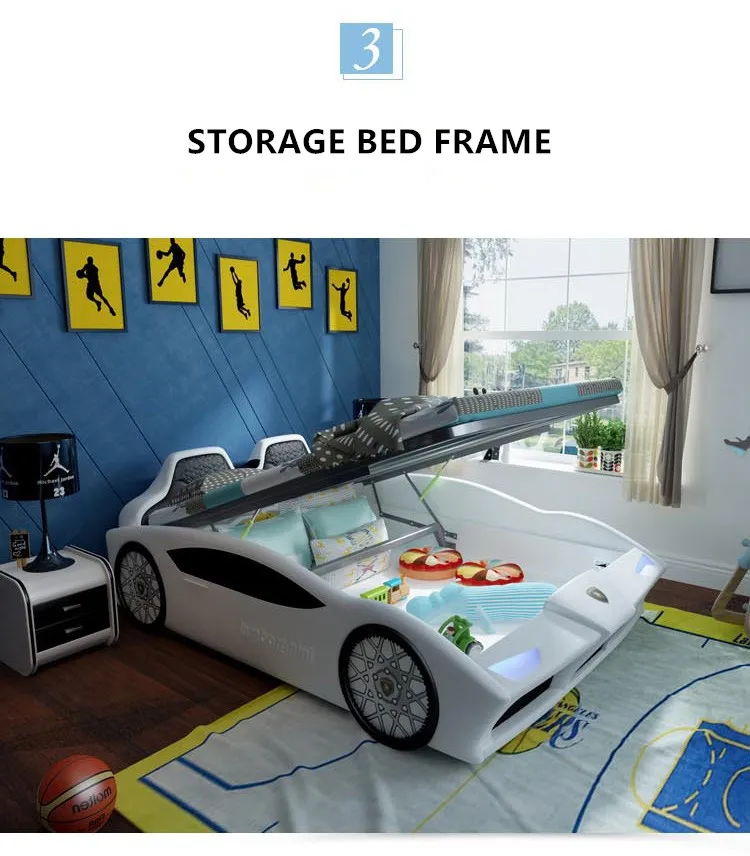 Leather fancy car stylish children bed