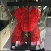 most popular clear valentine gift teddy bear rose soap flower box