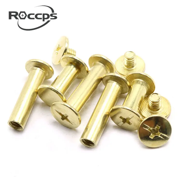 M4 Brass Rivet Screws22mm Male Female Brass Book Binding Post Screw