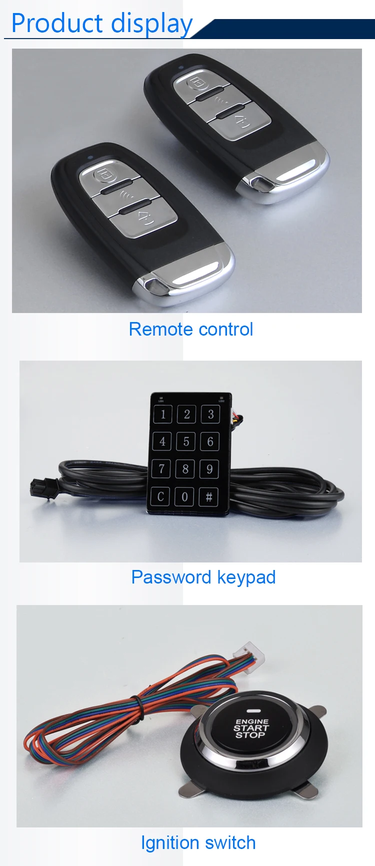 Auto Passive Keyless Entry Vehicle Pke Engine Start Stop