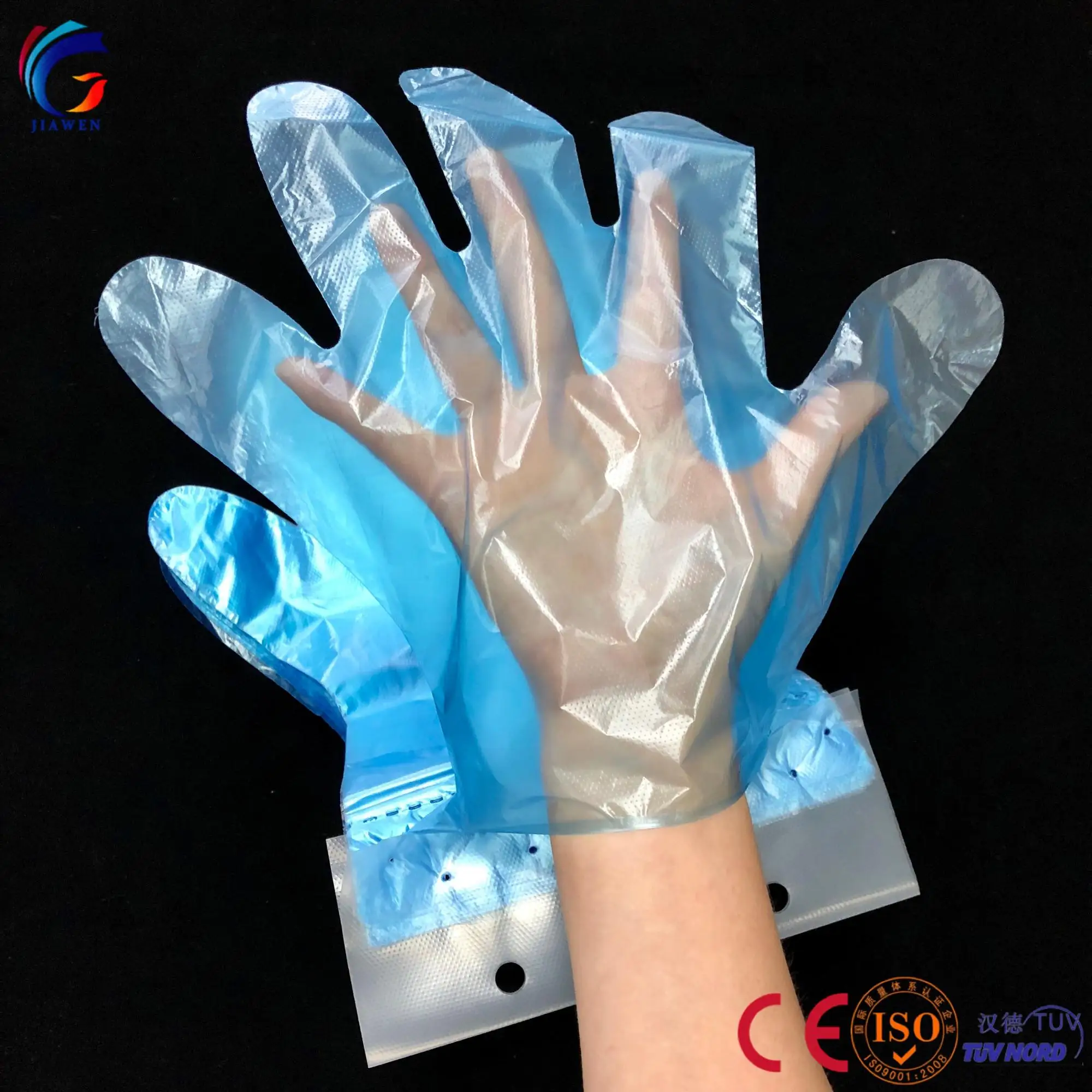 Jwhg06 Gas Stations 0.6g Disposable Pe Gloves With Hang Tags Wall
