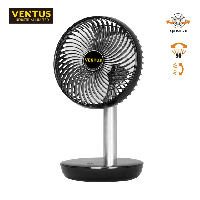 Usb Rechargeable Table Fan With Oscillation With Lithium Battery 6inch