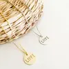 custom jewelry wholesale 24k gold PVD plating necklace personalized coin love pendant necklace for girlfriends gift