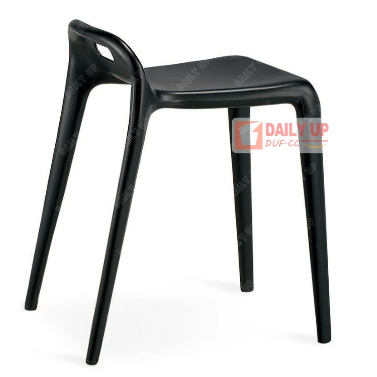 Stackable Plastic Backless Chair Modern Style Luxury French Dining Chair Durable Household Living Room Kitchen Chair