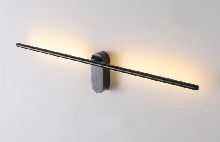 Modern bathroom or bedside Aluminum pole rotatable LED wall lamp