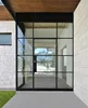 Modern Grill Iron Gate Windows Steel Interior Entry Iron Front Doors with Glass Design