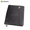 Professional Business Padfolio Organizer Leather Conference Folder with Zippered Compact Portfolio Case