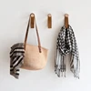 Unique Design Vestibule Leather And Wood Robe Hook Clothes Hook