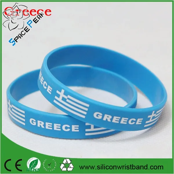 Stocks The Republic Of Greece Flag Greek Silicone Wristband Bracelet