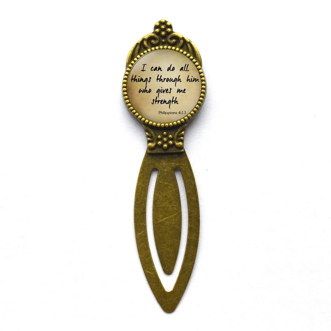 SCRIPTURE Bookmarker Philippians 4:13 Scripture Jewelry Encouragement Bible Quote Bookmarker Quote Jewelry Christian Bookmarker Gift for Christian,Q0196 (Y2)