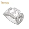 Greece Greek Top quality Cubic zirconia custom silver Sorority Dst letter Delta Sigma Theta Finger Ring