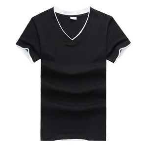 Plain basic v-neck 100% ring spun cotton t shirt Plain basic v-neck 100% ring spun cotton t shirt