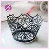 Black Spider Web Laser Cut Cupcake Wrappers Paper Cup Halloween Party Decorations