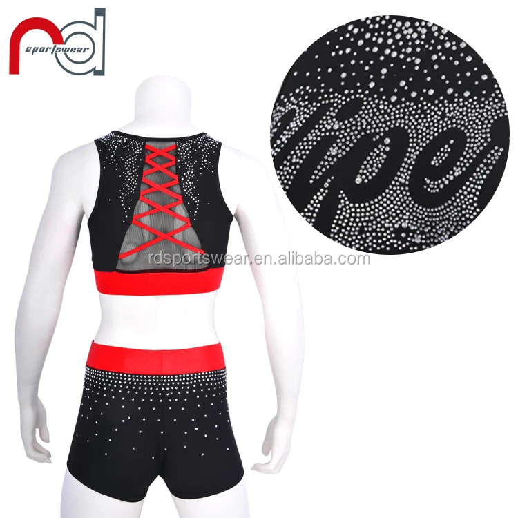 Rhinestone Custom Wholesale Cheerleading Uniforms Hot Child Cheer Practice Wear Uniform Buy