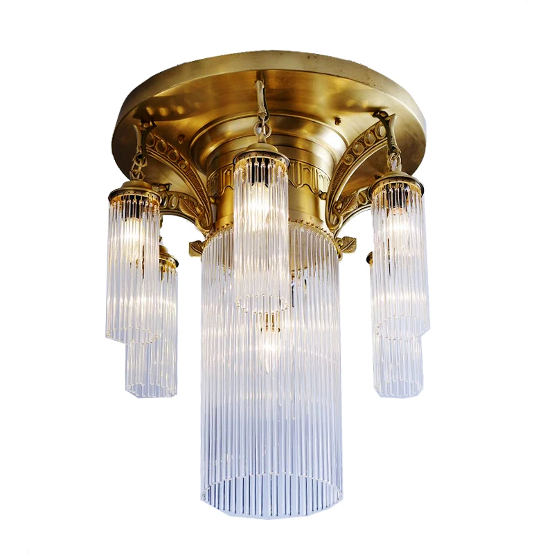 modern crystal brass ceiling lamp