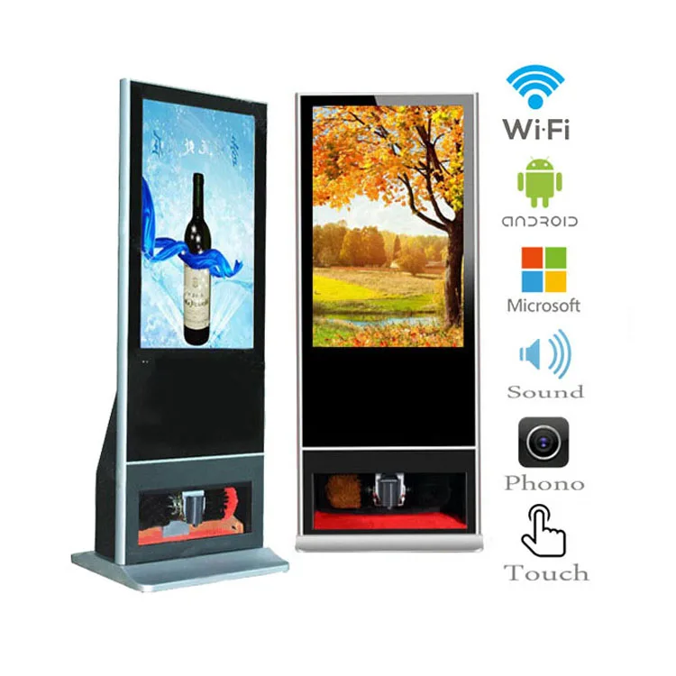 Popular Automatic Shoe Polishing Machine with Advertising Display