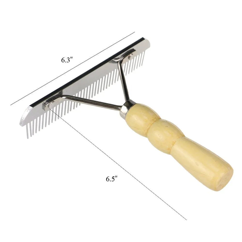 Wooden Handle Double Sided Dog Hair Rake Comb Pet Grooming Brush Buy