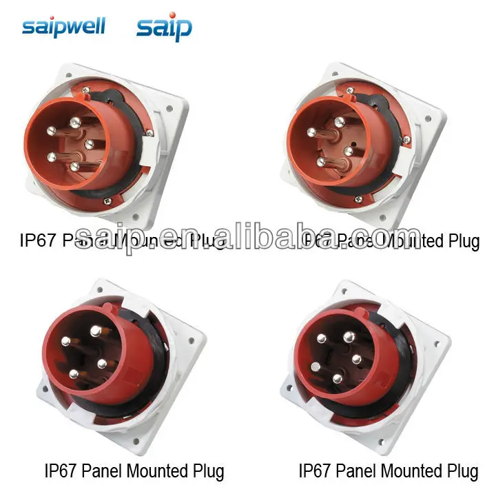 Ip67 Industrial Flush Mounting Type 16amp Sockets 3pin Plug Socket (sp