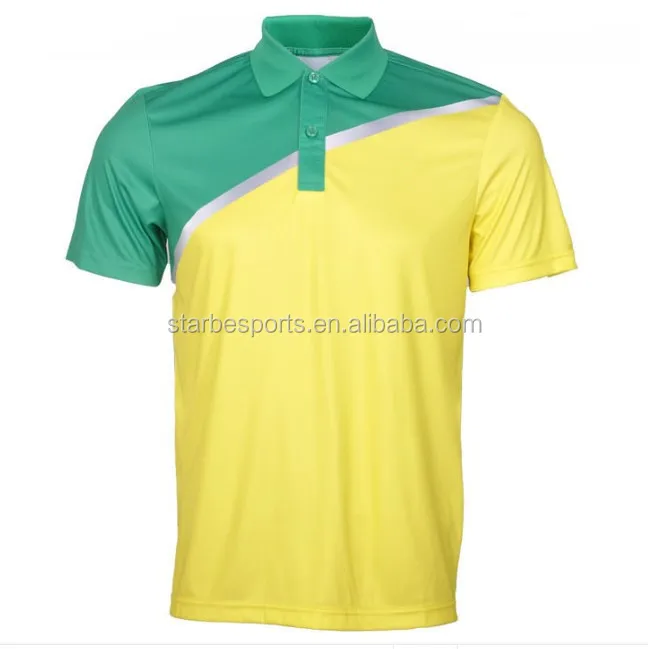 Full Sublimated Print Polyester Yellow Green Golf Polo Shirt Hot Sale ...