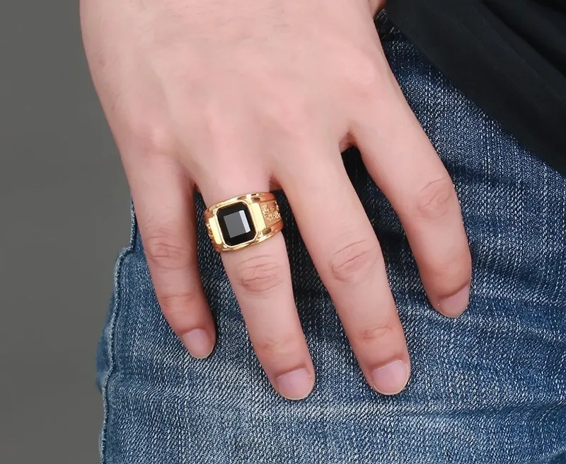 Wholesale Arab Design Dubai Gold Big Stone Rings Mens Jewelry Buy