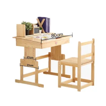 Kids Wooden Study Table Designs With Storage Height Adjustable