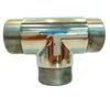 high quality three way pipe connector crossword 38.1mm T shape tube brackets stainless steel pipe fittings series manufacturer