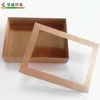 2018 new cheap custom print see through gift box kraft box with clear window