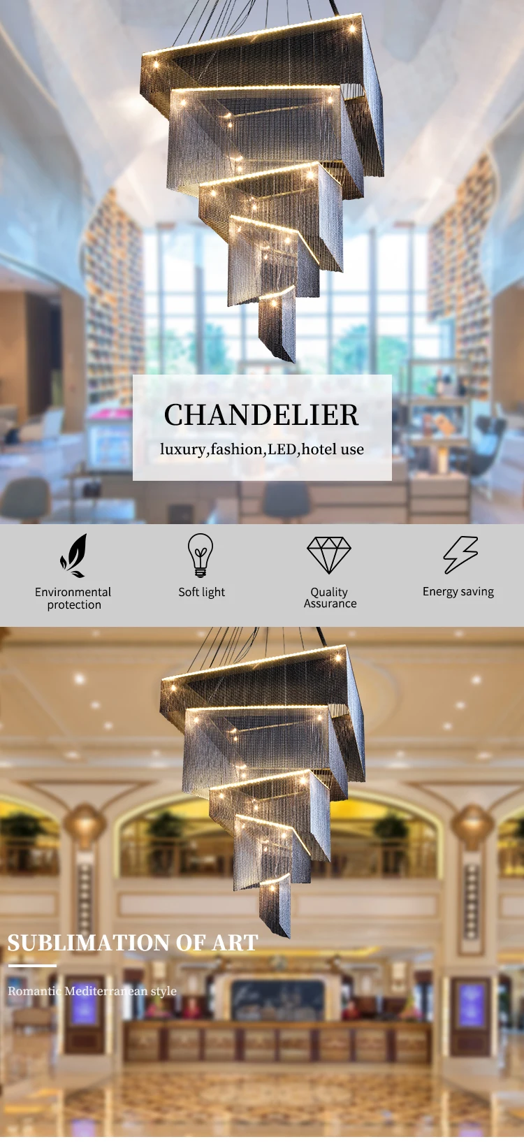 Luxury vintage lighting fixtures iron big decorative chandelier for shopping mall