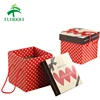 alibaba china bulk wholesale red dot printing square cute fancy luxury wedding favor corrugated paper party gift box with handle