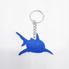 2019 shark Custom OEM key Holder PVC Rubber Flag Keychain Custom PVC Keyring