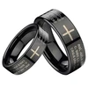 4-8mm Pipe Custom Engraved Couple Rings BlackTungsten Carbide Lords Prayer Rings