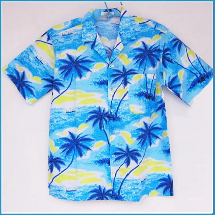 Printed Short Sleeve Polo Shirts,Aloha Shirts,Breathable Hawaiian Shirt ...