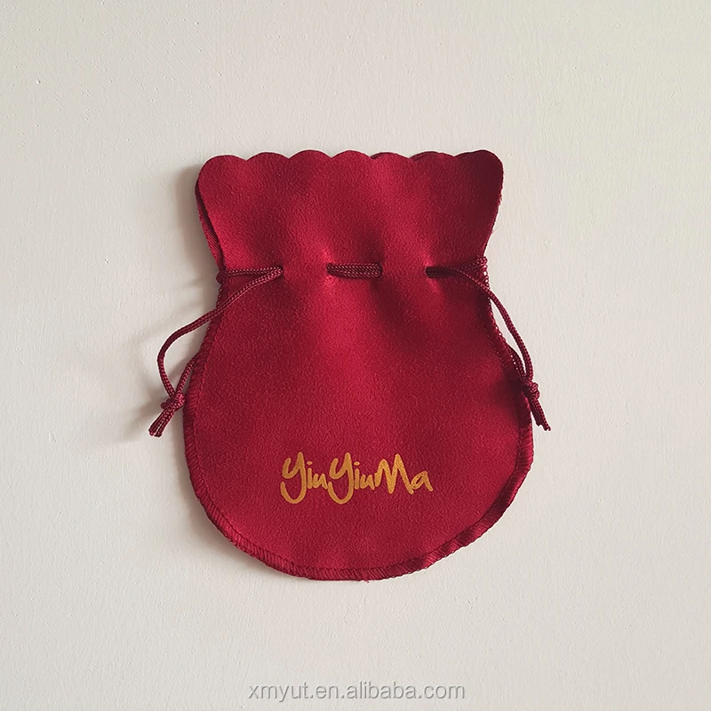 Custom Suede Jewelry Drawstring Pouch with logo Wholesale