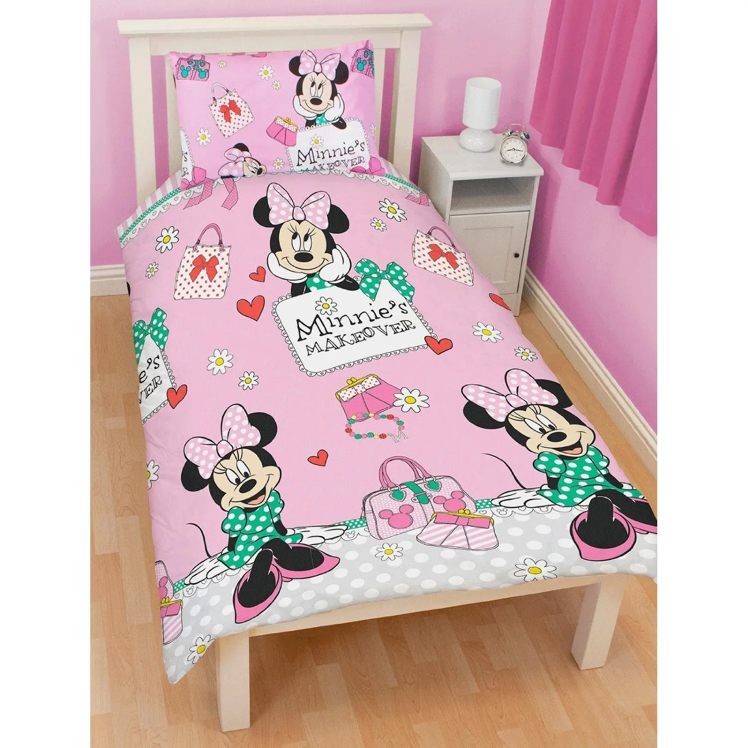 Disney Minnie Mouse Shopaholic Single Rotary Duvet Cover Bedding Set Cute 