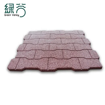 Outdoor Recycle Rubber Tiles Garden Rubber Mat For Walkway