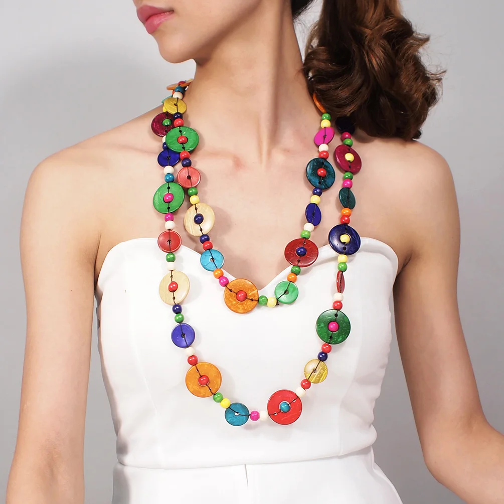 Bohemia Handmade Necklace Bracelet Multilayer Beads Pendant Statement Jewelry JP