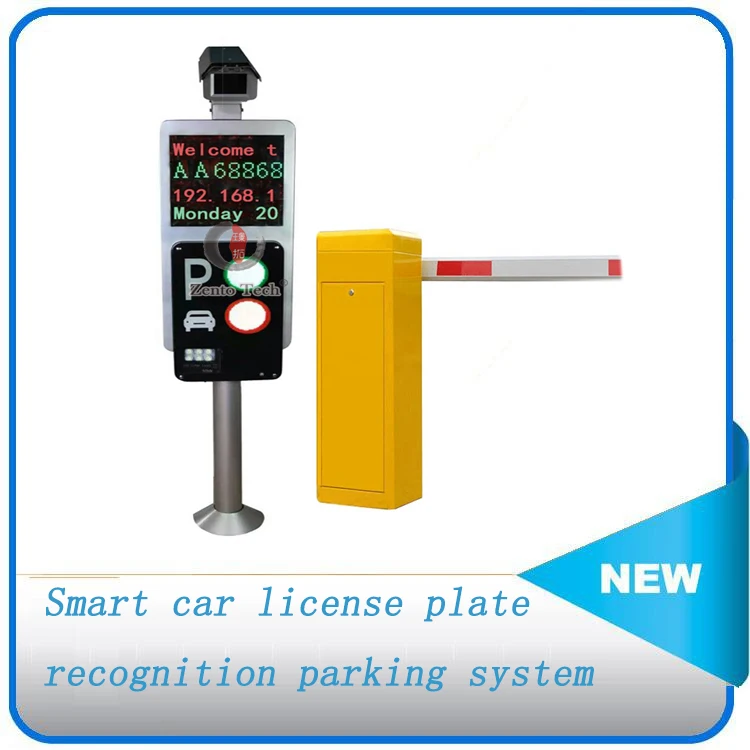 ZENTO Intelligece car parking LPR camera license plate recogintion system with folding boom barrier gate