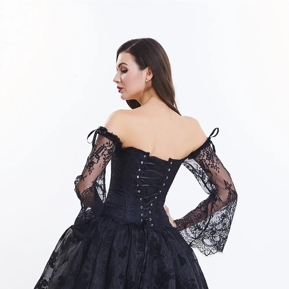 蒸汽朋克紧身胸衣哥特式 corselet 性感长袖蕾丝 corselet lace up