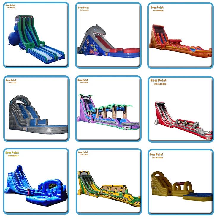 single lane palm tree inflatable water slide inflatable swiming pool combo