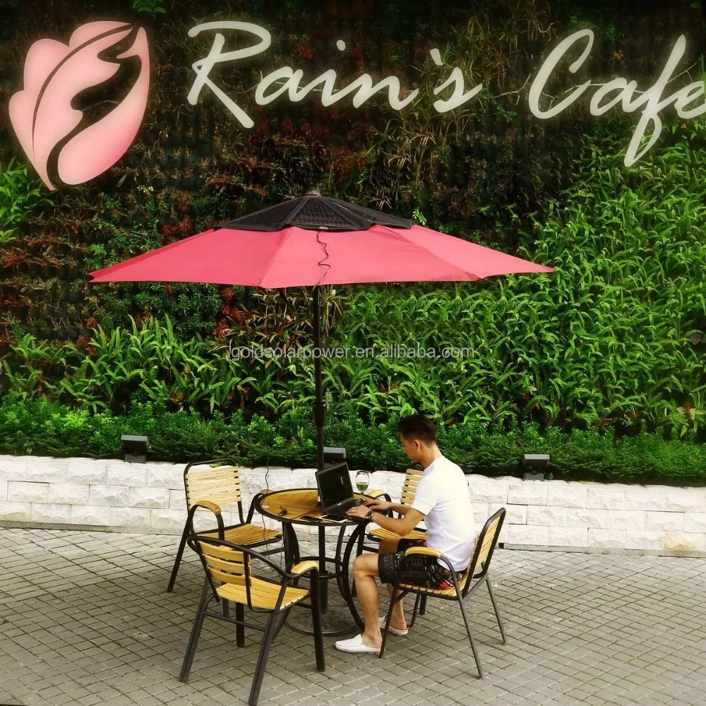 
beach umbrella 60W solar charger phone charger for beach/square 